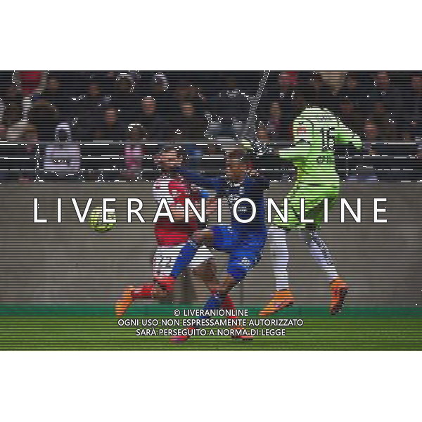 Clinton NJIE / Mickael TACALFRED / Kossi AGASSA - 26.04.2015 - Reims / Lyon - 34eme journee de Ligue 1 Photo : David Winter / Icon Sport /Agenzia Aldo Liverani sas - ITALY ONLY - EDITORIAL USE ONLY