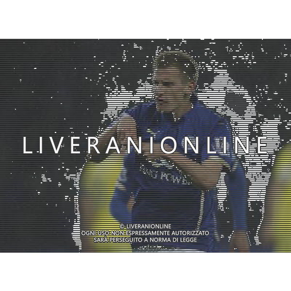 Leicester City\'s Marc Albrighton celebrates scoring his sides first goal Photographer Jack Phillips/CameraSport Football - Barclays Premiership - Leicester City v Chelsea - Wednesday 29th April 2015 - King Power Stadium - Leicester © CameraSport - 43 Linden Ave. Countesthorpe. Leicester. England. LE8 5PG - Tel: +44 (0) 116 277 4147 - admin@camerasport.com - www.camerasport.com /Agenzia Aldo Liverani sas - ITALY ONLY - EDITORIAL USE ONLY