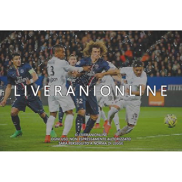 David LUIZ / Jose Luis PALOMINO - 28.04.2015 - Paris Saint Germain / Metz - Match en retard - 32eme journee Ligue 1 Photo : Nolwenn Le Gouic / Icon Sport AG ALDO LIVERANI SAS ONLY ITALY