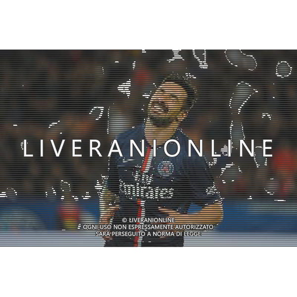 Deception Ezequiel LAVEZZI - 28.04.2015 - Paris Saint Germain / Metz - Match en retard - 32eme journee Ligue 1 Photo : Nolwenn Le Gouic / Icon Sport AG ALDO LIVERANI SAS ONLY ITALY
