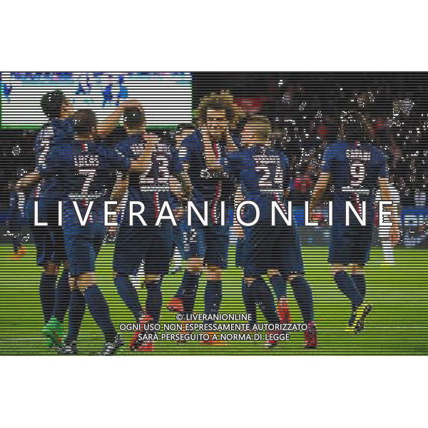 Joie David LUIZ / groupe PSG - 28.04.2015 - Paris Saint Germain / Metz - Match en retard - 32eme journee Ligue 1 Photo : Nolwenn Le Gouic / Icon Sport AG ALDO LIVERANI SAS ONLY ITALY