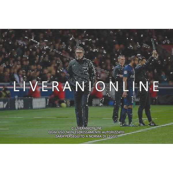 Laurent BLANC / Lucas MOURA - 28.04.2015 - Paris Saint Germain / Metz - Match en retard - 32eme journee Ligue 1 Photo : Nolwenn Le Gouic / Icon Sport AG ALDO LIVERANI SAS ONLY ITALY