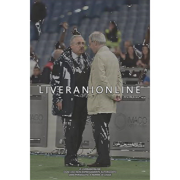 Roma - 01/05/2015 - Stadio Olimpico - Ritorno Finale Tim Cup Primavera 2014-2015 - SS Lazio vs AS Roma - nella foto: Claudio Lotito e Maurizio Beretta / Ph. Fabrizio Corradetti - Ag. Aldo Liverani sas