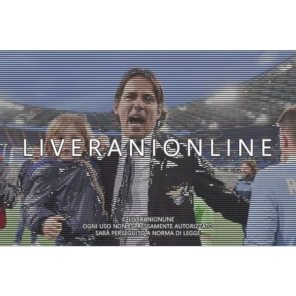 Roma - 01/05/2015 - Stadio Olimpico - Ritorno Finale Tim Cup Primavera 2014-2015 - SS Lazio vs AS Roma - nella foto: Simone Inzaghi esulta con il figlio / Ph. Fabrizio Corradetti - Ag. Aldo Liverani sas