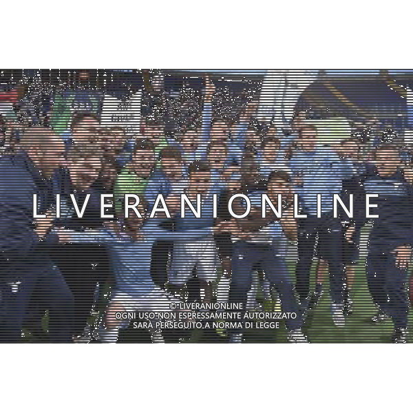 Roma - 01/05/2015 - Stadio Olimpico - Ritorno Finale Tim Cup Primavera 2014-2015 - SS Lazio vs AS Roma - nella foto: I giocatori della Lazio esultano sotto la Curva Nord / Ph. Fabrizio Corradetti - Ag. Aldo Liverani sas