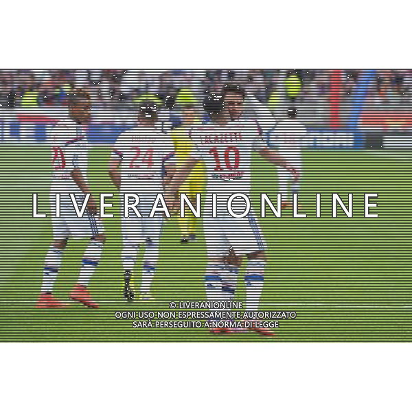 Joie Clement GRENIER / Alexandre LACAZETTE - 02.05.2015 - Lyon / Evian Thonon - 35eme journee de Ligue 1 Photo : Jean Paul Thomas / Icon Sport AG ALDO LIVERANI SAS ONLY ITALY