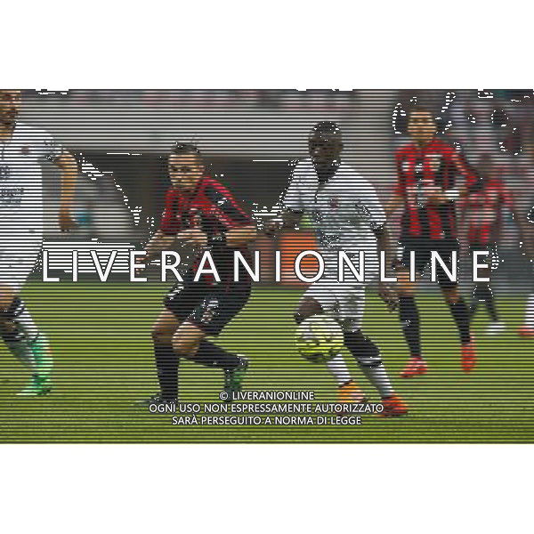 Eric Bautheac / Dennis Appiah - 02.05.2015 - Nice / Caen - 35eme journee de Ligue 1 Photo : Sebastien Nogier / Icon Sport AG ALDO LIVERANI SAS ONLY ITALY