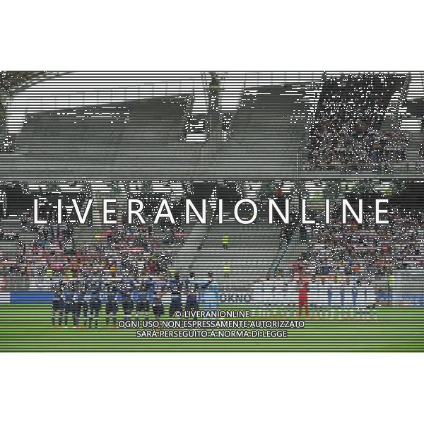 Illustration Minute de Silence - Equipe Evian Thonon / Equipe Lyon - 02.05.2015 - Lyon / Evian Thonon - 35eme journee de Ligue 1 Photo : Jean Paul Thomas / Icon Sport AG ALDO LIVERANI SAS ONLY ITALY