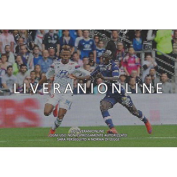Clinton NJIE / Youssouf SABALY - 02.05.2015 - Lyon / Evian Thonon - 35eme journee de Ligue 1 Photo : Jean Paul Thomas / Icon Sport AG ALDO LIVERANI SAS ONLY ITALY