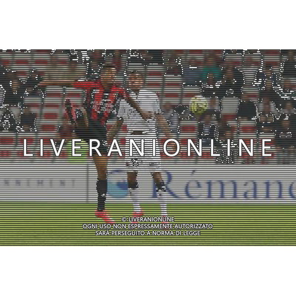 Alassane Plea / Emmanuel Imorou - 02.05.2015 - Nice / Caen - 35eme journee de Ligue 1 Photo : Sebastien Nogier / Icon Sport AG ALDO LIVERANI SAS ONLY ITALY