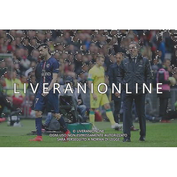 Laurent BLANC / Javier PASTORE - 03.05.2015 - Nantes / Paris Saint Germain - 35eme journee de Ligue 1 Photo : Vincent Michel / Icon Sport AG ALDO LIVERANI SAS ONLY ITALY