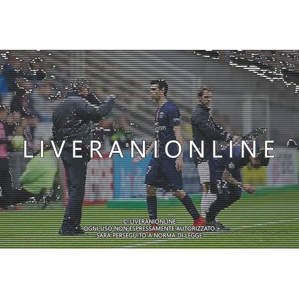 Laurent BLANC / Javier PASTORE / Ezequiel LAVEZZI - 03.05.2015 - Nantes / Paris Saint Germain - 35eme journee de Ligue 1 Photo : Vincent Michel / Icon Sport AG ALDO LIVERANI SAS ONLY ITALY
