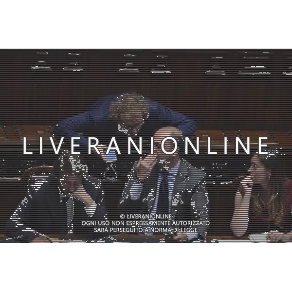 Roma - 04/05/2015 - Montecitorio - Voto di fiducia sulla legge elettorale Italicum nella foto ANGELINO ALFANO E LUCA LOTTI foto fabrizio corradetti-ag aldo liverani sas