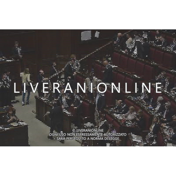 Roma - 04/05/2015 - Montecitorio - Voto di fiducia sulla legge elettorale Italicum nella foto DEPUTATI SEL LASCIANO L\'AULA PRIMA DEL VOTO FINALE foto fabrizio corradetti-ag aldo liverani sas
