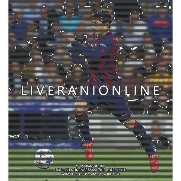 firo Fu§ball, Fussball, 06.05.2015 Uefa Champions League, CL Saison 2014/2015 CHL Halbfinale, Hinspiel FCB FC Barcelona - FCB FC Bayern MŸnchen Muenchen Einzelaktion, Barca Luis Su‡rez Suarez /AGENZIA ALDO LIVERANI SAS - ITALY ONLY - EDITORIAL USE ONLY - Barcellona Vs Bayern Monaco semifinale andata champions League 06 maggio 2015
