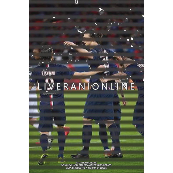 Joie Zlatan IBRAHIMOVIC - 08.05.2015 - PSG / Guingamp - 36eme journee de Ligue 1 Photo : Dave Winter / Icon Sport AG ALDO LIVERANI SAS ONLY ITALY