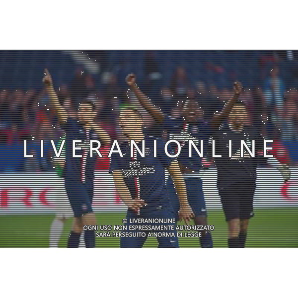 Tournage d un film a la mi temps - 08.05.2015 - PSG / Guingamp - 36eme journee de Ligue 1 Photo : Dave Winter / Icon Sport AG ALDO LIVERANI SAS ONLY ITALY