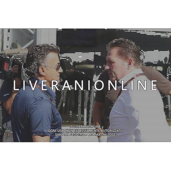 (L to R): Jean Alesi (FRA) with Jos Verstappen (NLD). 09.05.2015. Formula 1 World Championship, Rd 5, Spanish Grand Prix, Barcelona, Spain, Qualifying Day. AG ALDO LIVERANI SAS ONLY ITALY