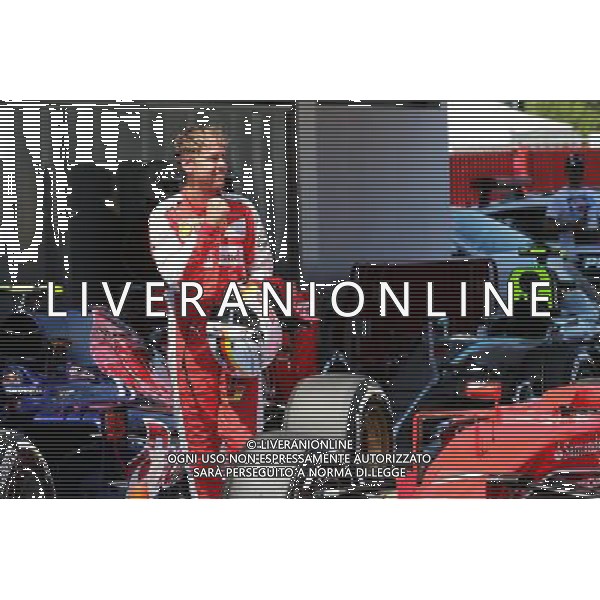 Sebastian Vettel (GER) Ferrari celebrates his third position in qualifying parc ferme. 09.05.2015. Formula 1 World Championship, Rd 5, Spanish Grand Prix, Barcelona, Spain, Qualifying Day. AG ALDO LIVERANI SAS ONLY ITALY