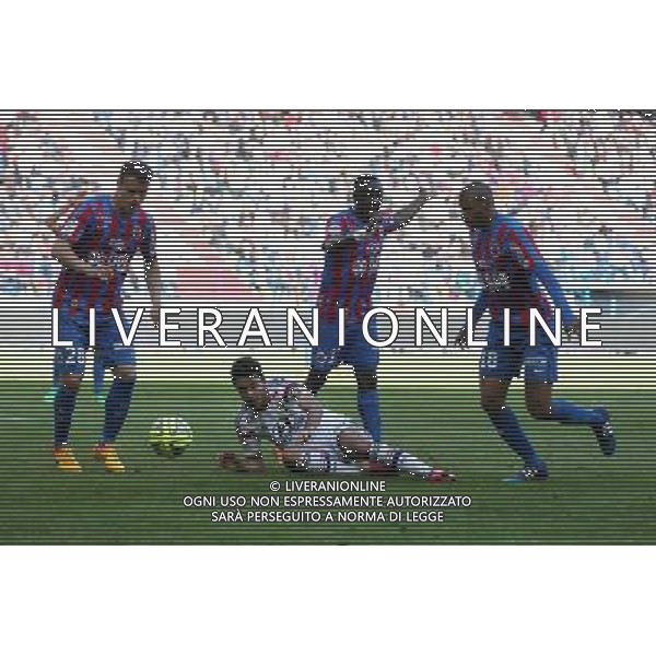 Damien DA SILVA / Clement GRENIER / Dennis APPIAH / Jordan ADEOTTI - 09.05.2015 - Caen / Lyon - 36eme journee de Ligue 1 Photo : Vincent Michel / Icon Sport AG ALDO LIVERANI SAS ONLY ITALY