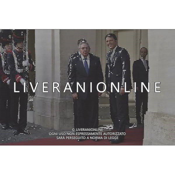 Il presidente cubano Raul Castro a palazzo Chigi per l\'incontro con il premier Matteo Renzi - Roma 10 maggio 2015 ©Corradetti/AGENZIA ALDO LIVERANI Sas