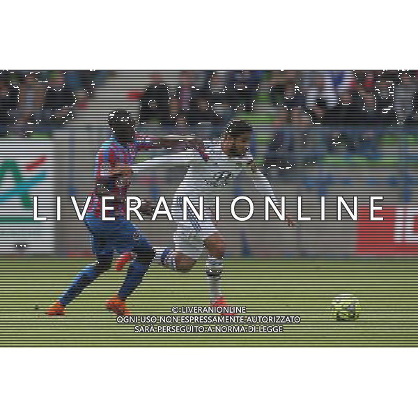 Nabil FEKIR / Dennis APPIAH - 09.05.2015 - Caen / Lyon - 36eme journee de Ligue 1 Photo : Vincent Michel / Icon Sport AG ALDO LIVERANI SAS ONLY ITALY