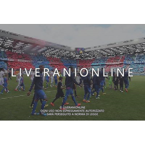 Entree des joueurs / Supporters Caen / Tifo - 09.05.2015 - Caen / Lyon - 36eme journee de Ligue 1 Photo : Vincent Michel / Icon Sport AG ALDO LIVERANI SAS ONLY ITALY
