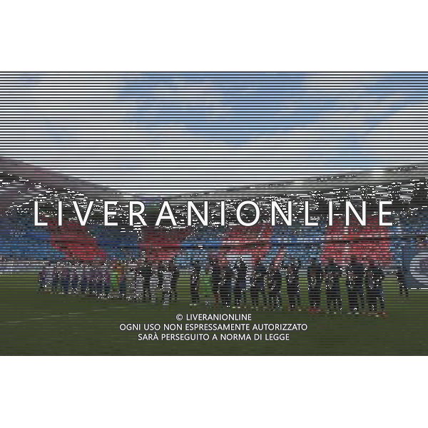 Entree des joueurs / Supporters Caen / Tifo - 09.05.2015 - Caen / Lyon - 36eme journee de Ligue 1 Photo : Vincent Michel / Icon Sport AG ALDO LIVERANI SAS ONLY ITALY