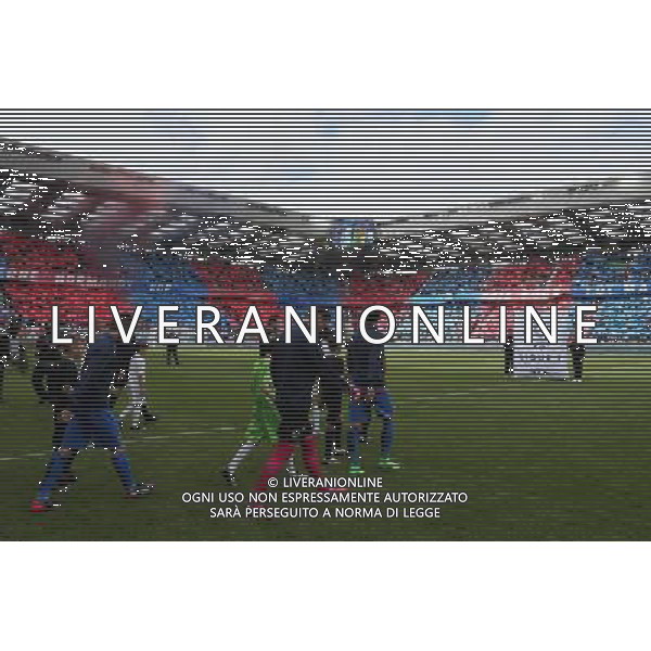 Entree des joueurs / Remy VERCOUTRE / Supporters Caen / Tifo - 09.05.2015 - Caen / Lyon - 36eme journee de Ligue 1 Photo : Vincent Michel / Icon Sport AG ALDO LIVERANI SAS ONLY ITALY