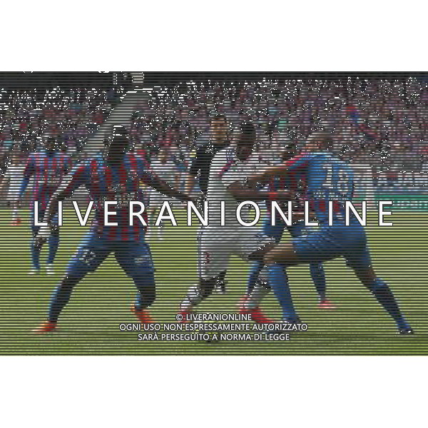 Henri BEDIMO / Dennis APPIAH / Jordan ADEOTTI - 09.05.2015 - Caen / Lyon - 36eme journee de Ligue 1 Photo : Vincent Michel / Icon Sport AG ALDO LIVERANI SAS ONLY ITALY