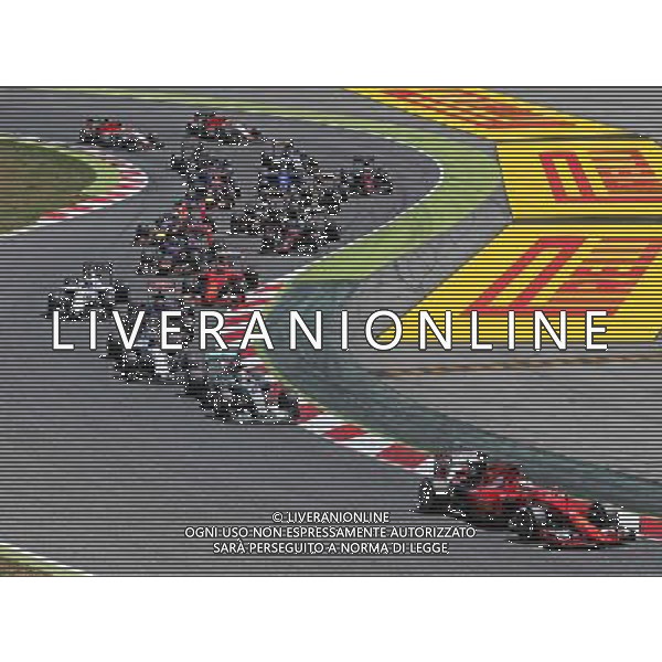 Sebastian Vettel (GER) Ferrari SF15-T at the start of the race. 10.05.2015. Formula 1 World Championship, Rd 5, Spanish Grand Prix, Barcelona, Spain, Race Day. AG ALDO LIVERANI SAS ONLY ITALY