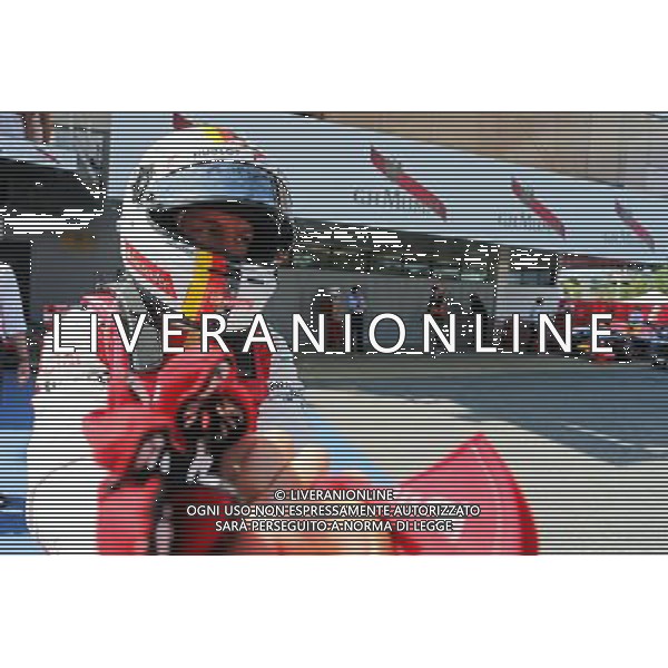 Sebastian Vettel (GER) Ferrari celebrates his third position in parc ferme. 10.05.2015. Formula 1 World Championship, Rd 5, Spanish Grand Prix, Barcelona, Spain, Race Day. AG ALDO LIVERANI SAS ONLY ITALY
