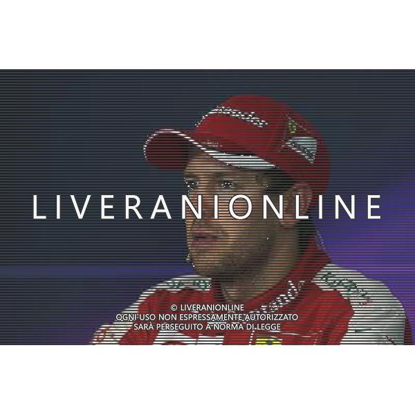 Sebastian Vettel (GER) Ferrari in the FIA Press Conference. 10.05.2015. Formula 1 World Championship, Rd 5, Spanish Grand Prix, Barcelona, Spain, Race Day. AG ALDO LIVERANI SAS ONLY ITALY