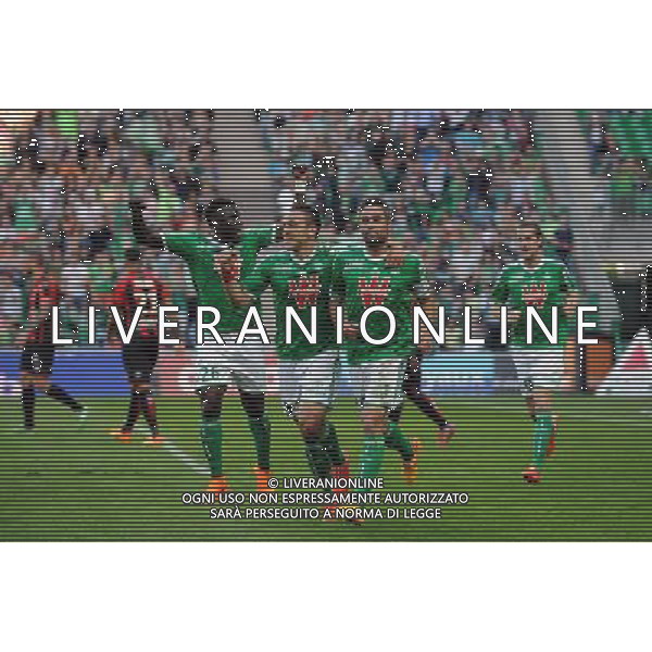 JOIE DE Mevlut ERDING / Loic PERRIN - 10.05.2015 - Saint Etienne / Nice - 36eme journee de Ligue 1 Photo : Jean Paul Thomas / Icon Sport AG ALDO LIVERANI SAS ONLY ITALY