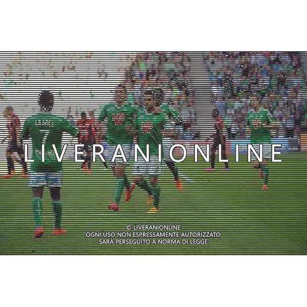 JOIE DE Mevlut ERDING / Loic PERRIN / Max Alain GRADEL - 10.05.2015 - Saint Etienne / Nice - 36eme journee de Ligue 1 Photo : Jean Paul Thomas / Icon Sport AG ALDO LIVERANI SAS ONLY ITALY