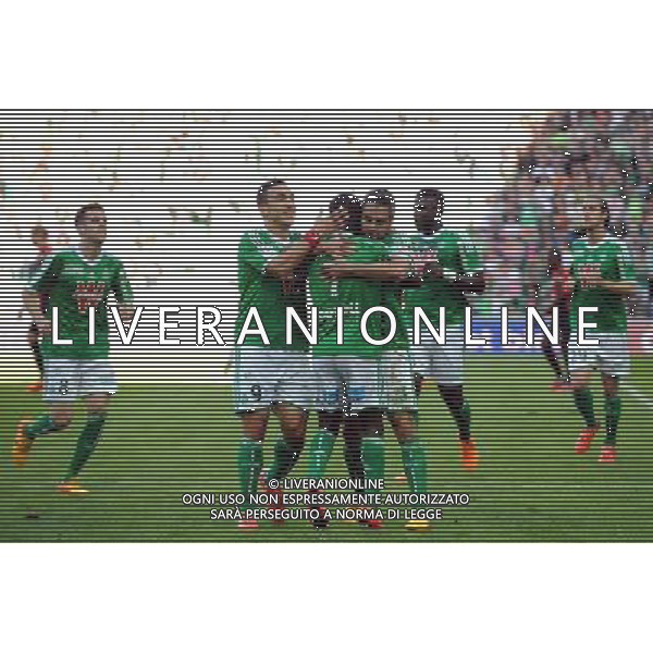 JOIE DE Mevlut ERDING / Loic PERRIN / Max Alain GRADEL - 10.05.2015 - Saint Etienne / Nice - 36eme journee de Ligue 1 Photo : Jean Paul Thomas / Icon Sport AG ALDO LIVERANI SAS ONLY ITALY