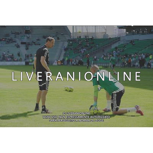 Fabrice GRANGE / Stephane RUFFIER - 10.05.2015 - Saint Etienne / Nice - 36eme journee de Ligue 1 Photo : Jean Paul Thomas / Icon Sport AG ALDO LIVERANI SAS ONLY ITALY