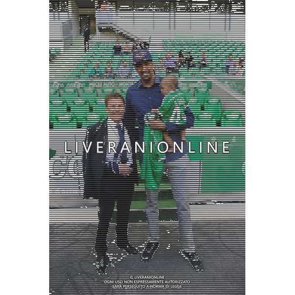 Roland ROMEYER / Alexis Ajinca - 10.05.2015 - Saint Etienne / Nice - 36eme journee de Ligue 1 Photo : Jean Paul Thomas / Icon Sport AG ALDO LIVERANI SAS ONLY ITALY
