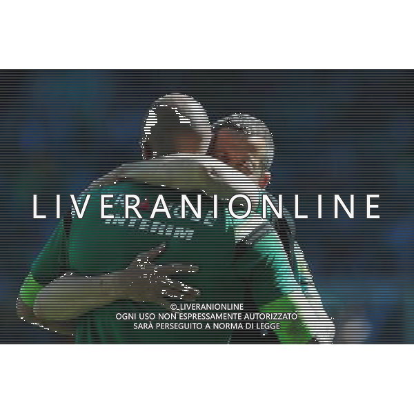Stephane RUFFIER / Fabrice GRANGE - 10.05.2015 - Saint Etienne / Nice - 36eme journee de Ligue 1 Photo : Jean Paul Thomas / Icon Sport AG ALDO LIVERANI SAS ONLY ITALY