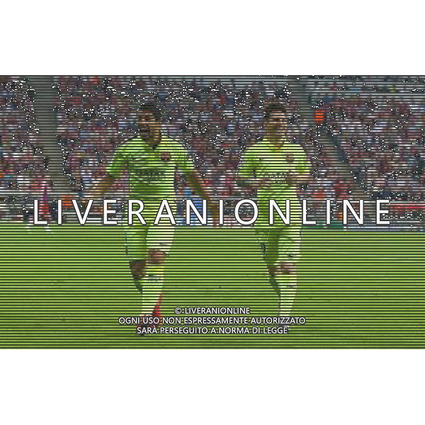 firo Fu§ball, Fussball, 12.05.2015 Uefa Champions League, CL Saison 2014/2015 CHL Halbfinale, RŸckspiel FC Bayern - FC Barcelona Jubel Luis Suarez and Lionel Messi , Barcelona $worldrights Es gelten unsere AGB, einsehbar auf www.firosportphoto.de ¤ONLY FOR USE IN GERMANY !!!! Photo : BPI, copyright by firo sportphoto: Coesfelder Str.207 48249 DŸlmen www.firosportphoto.de mail@firosportphoto.de (V o l k s b a n k B o c h u m - W i t t e n ) BLZ.: 430 601 29 Kt. Nr.: 341 117 100 Tel:Ê 02594 - 9916004 Fax:Ê02594 - 9916005 AG ALDO LIVERANI SAS ONLY ITALY
