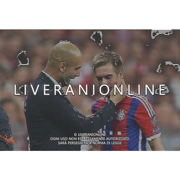 firo Fu§ball, Fussball, 12.05.2015 Uefa Champions League, CL Saison 2014/2015 CHL Halbfinale, RŸckspiel FCB FC Bayern MŸnchen Muenchen - FCB FC Barcelona FCB Trainer Coach Pep Guardiola, FCB Philipp Lahm, Gestik, Geste, Auswechslung $worldrights Es gelten unsere AGB, einsehbar auf www.firosportphoto.de copyright by firo sportphoto: Coesfelder Str.207 48249 DŸlmen www.firosportphoto.de mail@firosportphoto.de (V o l k s b a n k B o c h u m - W i t t e n ) BLZ.: 430 601 29 Kt. Nr.: 341 117 100 Tel:Ê 02594 - 9916004 Fax:Ê02594 - 9916005 AG ALDO LIVERANI SAS ONLY ITALY