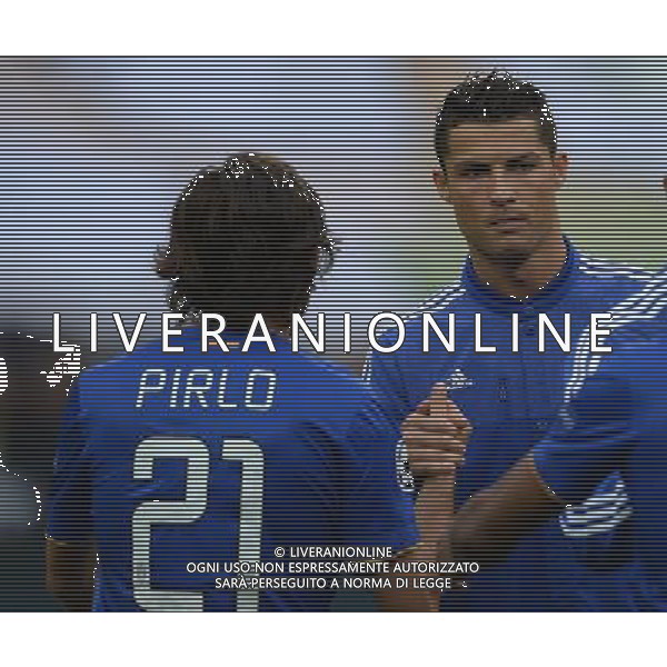 UEFA Champions League 2014/2015 Semifinale Ritorno Madrid - 13.05.2015 Real Madrid-Juventus Nella Foto: cristiano ronaldo e andrea pirlo /Ph.Vitez-Ag. Aldo Liverani