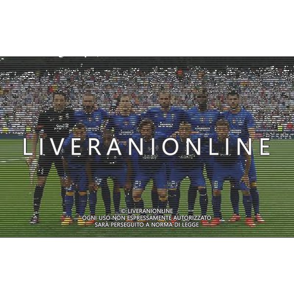 UEFA Champions League 2014/2015 Semifinale Ritorno Madrid - 13.05.2015 Real Madrid-Juventus Nella Foto:juventus squadra formazione buffon,bonucci,lichtsteiner,chiellini,pogba,morata,tevez,evra,pirlo,vidal,marchisio /Ph.Vitez-Ag. Aldo Liverani