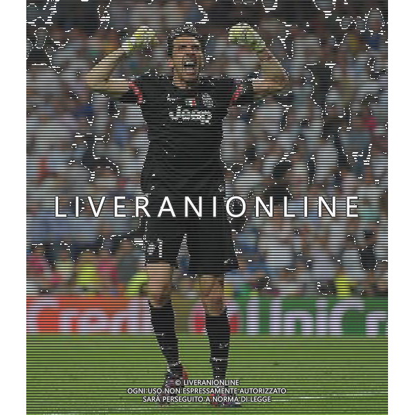 UEFA Champions League 2014/2015 Semifinale Ritorno Madrid - 13.05.2015 Real Madrid-Juventus Nella Foto:esultanza di gianluigi buffon a fine gara /Ph.Vitez-Ag. Aldo Liverani