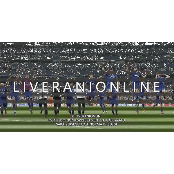 UEFA Champions League 2014/2015 Semifinale Ritorno Madrid - 13.05.2015 Real Madrid-Juventus Nella Foto:esultanza finale dei giocatori della juventus /Ph.Vitez-Ag. Aldo Liverani