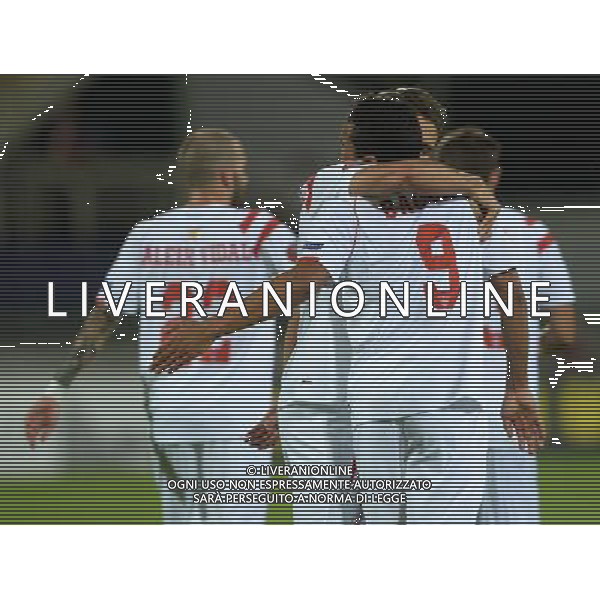 UEFA Europa League 2014/2015 Semifinale Ritorno Firenze - 14.05.2015 Fiorentina-Siviglia Nella Foto:carrico esulta con bacca /Ph.Vitez-Ag. Aldo Liverani