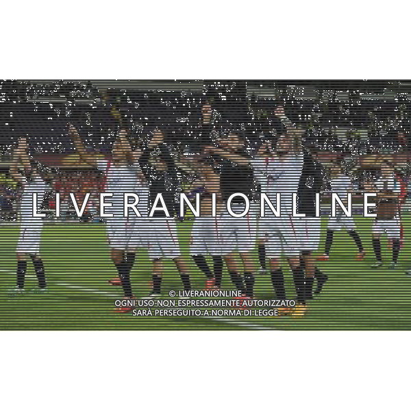 UEFA Europa League 2014/2015 Semifinale Ritorno Firenze - 14.05.2015 Fiorentina-Siviglia Nella Foto:i giocatori del siviglia festeggiano /Ph.Vitez-Ag. Aldo Liverani