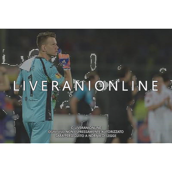 UEFA Europa League 2014/2015 Semifinale Ritorno Firenze - 14.05.2015 Fiorentina-Siviglia Nella Foto:neto zittisce i tifosi /Ph.Vitez-Ag. Aldo Liverani