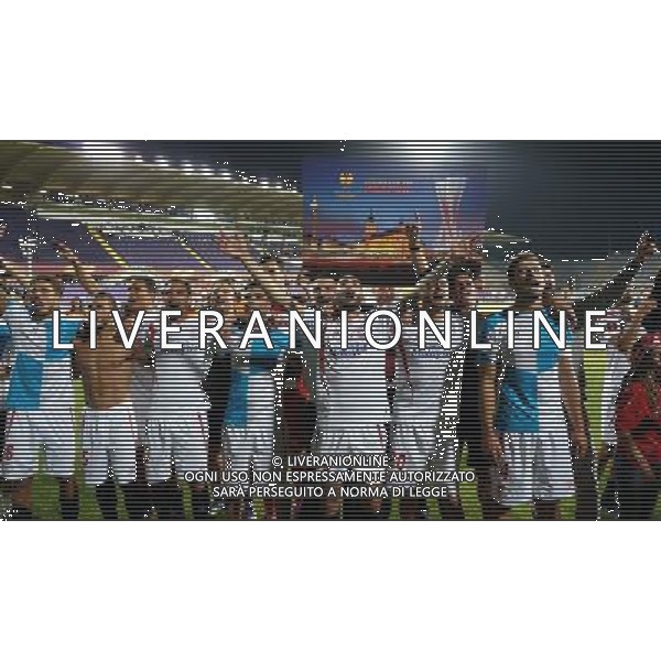 UEFA Europa League 2014/2015 Semifinale Ritorno Firenze - 14.05.2015 Fiorentina-Siviglia Nella Foto:I giocatori del Siviglia festeggiano /Ph.Vitez-Ag. Aldo Liverani