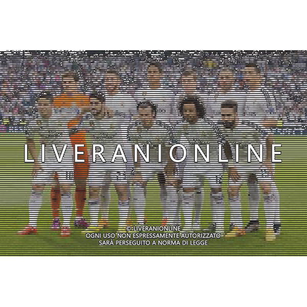 UEFA Champions League 2014/2015 Semifinale Ritorno Madrid - 13.05.2015 Real Madrid-Juventus Nella Foto:Real Madrid Squadra Formazione Casillas,Sergio Ramos,Varane,Kroos,Benzema,Ronaldo,Rodriguez,Isco,Bale,Marcelo,Carvajal /Ph.Vitez-Ag. Aldo Liverani
